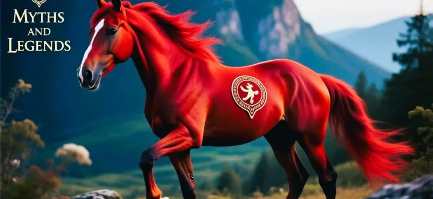 создай красивое фото Красная лошадь – вечный символ. Мифы и Легенды