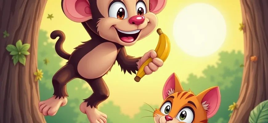 Сказка про двух друзей кота Кеши и обезьянки Сони