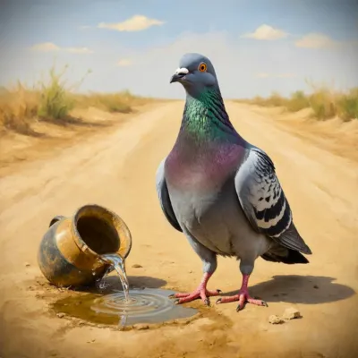 Басня Эзопа "Голубь который хотел пить"