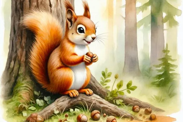 Бельчонок, который забыл, где спрятал орешки