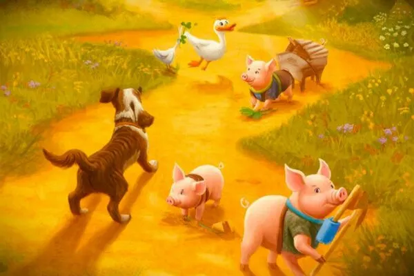 Приключения в Солнечной Долине: Три Поросёнка,Гусь и Собака