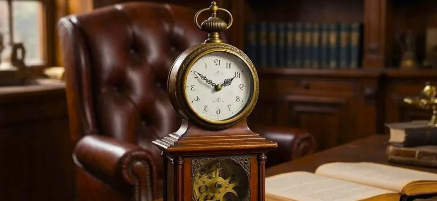 Настольные часы в кабинете Детективный роман