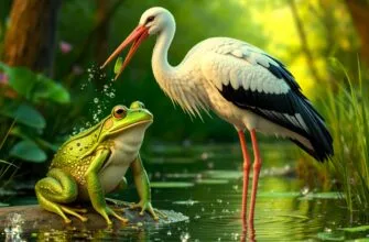 Аисты и лягушки Басня