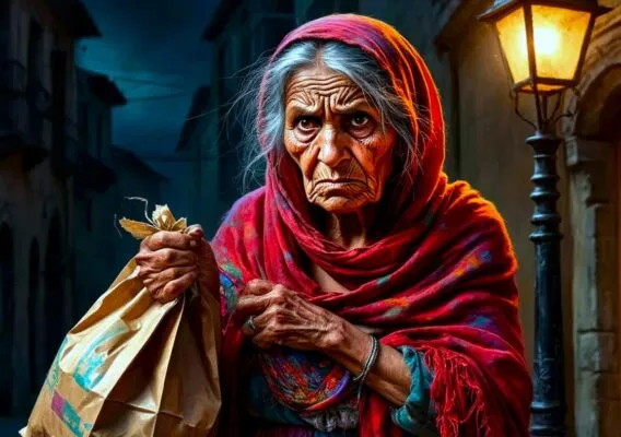 Цыганка с пакетом