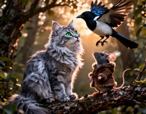 Сказка про волшебного серого кота, мышонка и сороку‑воровку
