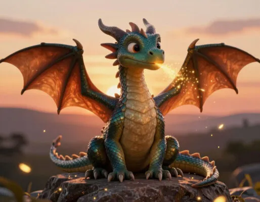 Сказка про доброго дракона, который стеснялся своего огненного дыхания