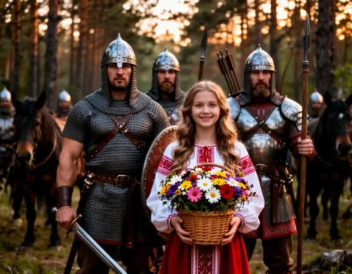 Былина русская народная «О трёх богатырях да девице красной» Читать онлайн