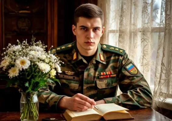 Конечно! Вот ещё стихи для вашего сборника — с названиями и в разной тональности: #### 11. «Строки сквозь километры» Пишу тебе сквозь километры, Сквозь ветер, снег и холода. Ты — наш герой, ты — самый верный, В душе — весна, в глазах — звезда. Пусть служба мчится, как дорога, Пусть друг поддержит, командир поймёт. Мы молимся за мир у порога, А ты — держись, наш смелый флот! #### 12. «Солдатская звезда» Над тобой — солдатская звезда, Светит ярко, светит всегда. Пусть ведёт тебя по пути, Чтоб смог домой скорей прийти. Ты носишь форму не за славу, А за честь, за край родной. Мы ждём, любим, помним, право, Ты — защитник, сын родной! #### 13. «В строю и в сердце» Ты в строю — прямой, как штык, Взгляд уверенный, шаг лихой. А в сердце — дом, семья, уют, Где ждут, скучают, очень ждут. Пусть будет лёгкой ратная страда, Пусть солнце светит в час парада. Мы рядом мысленно всегда, Любовь — твоя броня, звезда. #### 14. «Письмо на фронт» Сынок, пишу тебе письмо, В нём — тепло, в нём — торжество. Горжусь тобой, мой дорогой, Ты служишь честно, всей душой. Пусть утро будет добрым, ясным, День — спокойным, мирным, властным. Вечерами вспоминай наш дом, Где мама с папой ждут вдвоём. #### 15. «Сила семьи» Твоя сила — не одна, С тобой семья, страна, весна. Мы верим, молимся, ждём дня, Когда обнимем, сын, тебя. Пусть командиры будут строги, Но справедливы, как дороги. Друзья — надёжны, ночь — тиха, А служба — честной, без греха. #### 16. «На посту» Стоишь на посту — сильный, смелый, Небо над тобой — бело‑синее, целое. Ты — щит родной земли, опора, В сердце — вера, в душе — простора. Мы шлём тебе любовь и силу, Чтоб не знал ты бед и пыли. Служи достойно, жди весны, Мы рядом — в мыслях, сны, мечты. #### 17. «Солдатские мечты» Мечтай, сынок, о доме, о весне, О том, как встретимся в родной стране. Как сядем за столом большим, И счастье станет нам родным. Пусть сны приносят отдых сладкий, А дни — успехи, строй и лад. Ты — наш герой, наш свет отрадный, Вернись здоровым — вот наш клад. #### 18. «Через годы службы» Годы службы — не беда, Это школа, это да. Мужество, честь, дружба, стать — Всё сумеешь ты понять. Мы гордимся, сын, тобой, Ты стал взрослее, золотой. Ждём тебя, считаем дни, Обнять, увидеть — вот огни! #### 19. «Родительская молитва» Господи, храни моего сына, В пути, в строю, в час уныния. Дай ему сил, дай терпения, Мира, света, вдохновения. Пусть ангел крылом укроет, От беды и зла заслонит. Сын мой служит — сердце стонет, Но вера в Бога нас хранит. #### 20. «До встречи» До встречи, сын, осталось мало, Дни бегут, весна настала. Скоро дембель, скоро дом, Где любовь, тепло, покой вдвоём. А пока — крепись, служи, Чести, долга не туши. Мы с тобой, хоть далеко, Сердце — рядом, легко, светло. --- Если хотите, могу добавить ещё стихов в каком‑то определённом ключе (более торжественных, шутливых, коротких для открыток и т. д.) или доработать уже имеющиеся!