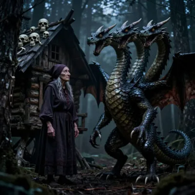 Читать ужасы на ночь "Баба Яга и змей Горыныч"