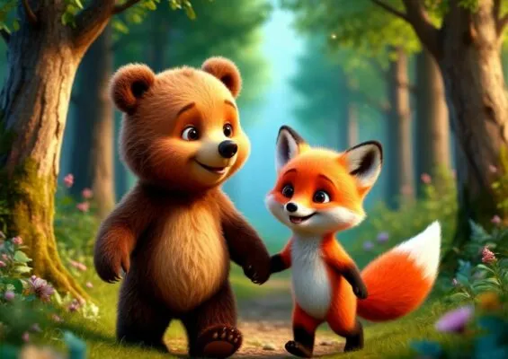 "Лисёнок Рыжик и медвежонок Топтыжка" Сказка для детей 5–6 лет