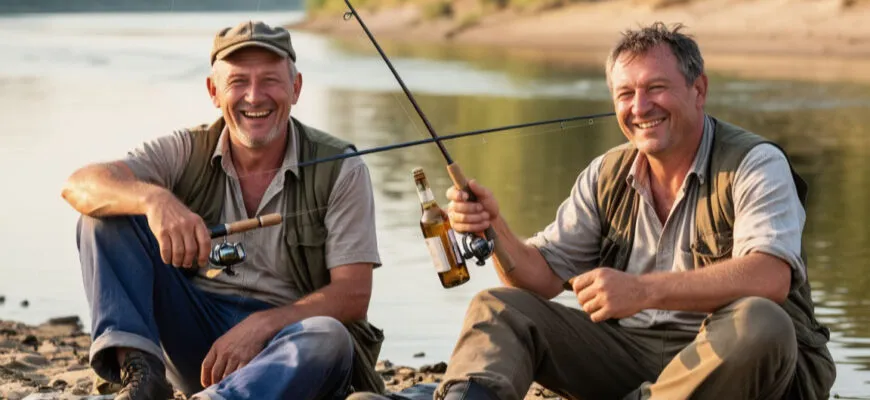 «Где караси сами в ведро прыгают» Смешная история про двух рыбаков‑алкашей