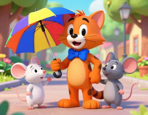 Весёлая сказка «Кот Леопольд и волшебный зонтик»