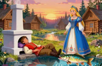 Книга для детей 6–7 лет «По щучьему велению: волшебная история про Емелю и Василису»