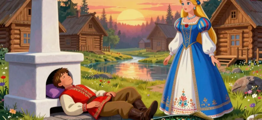 Книга для детей 6–7 лет «По щучьему велению: волшебная история про Емелю и Василису»