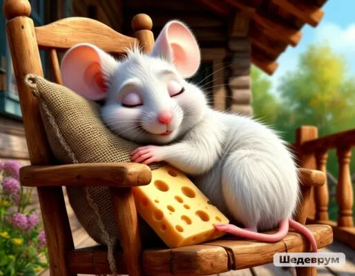 Сказка про белого мышонка и волшебный сыр для детей 3–4 лет