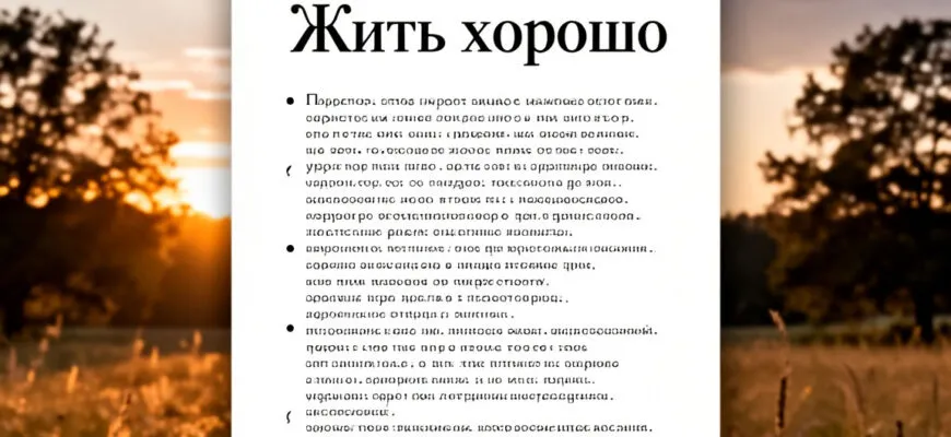 Поэма «Жить хорошо» Читать онлайн