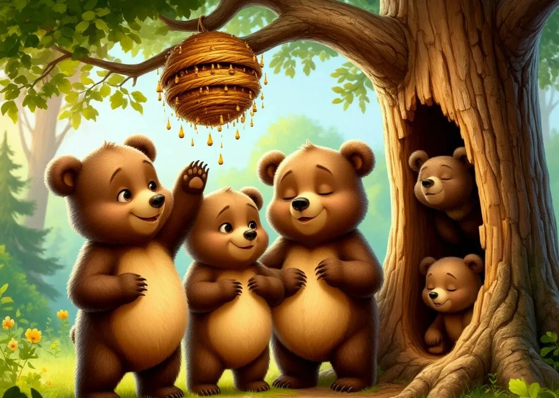 Сказка "Три брата медвежонка" Читать детей 3-4 лет