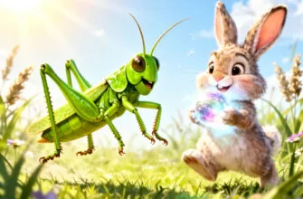 Сказка в стихах: «Весёлый зелёный кузнечик и зайчик-фантазёр»