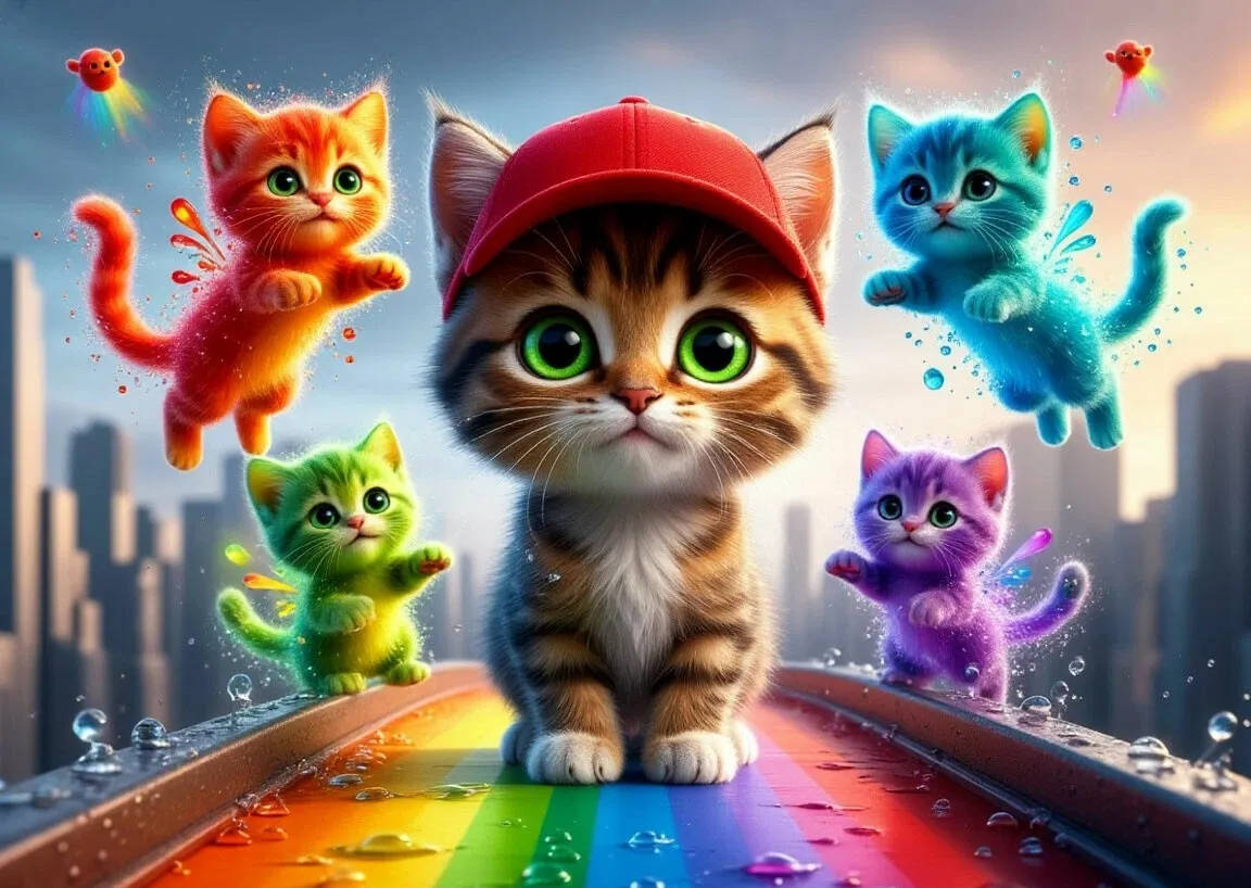 Фанфик по мотивам мультсериала «Кот Басик» (2022) «Пропавшая радуга»