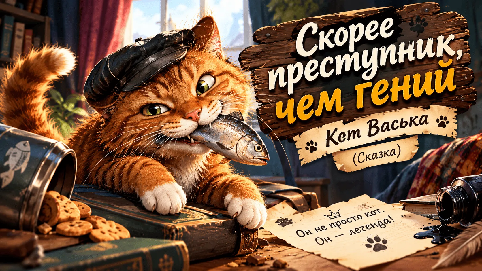 Кот Васька скорее преступник, чем гений