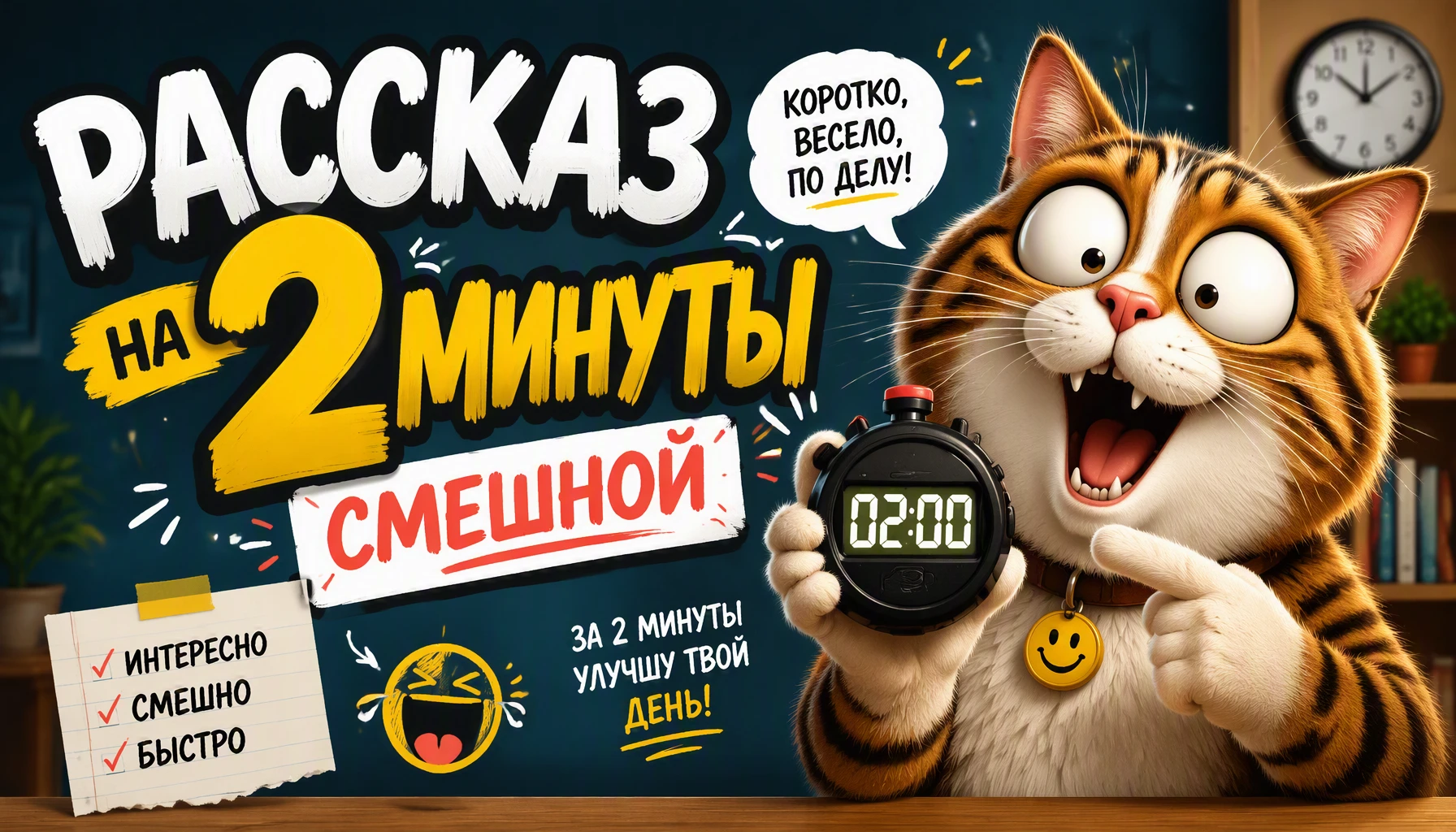 Рассказ на 2 минуты смешной