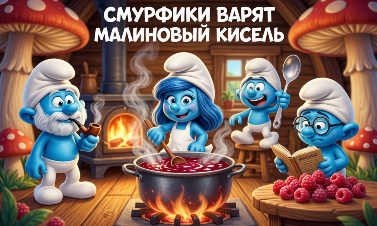 Смурфики учатся готовить малиновый кисель