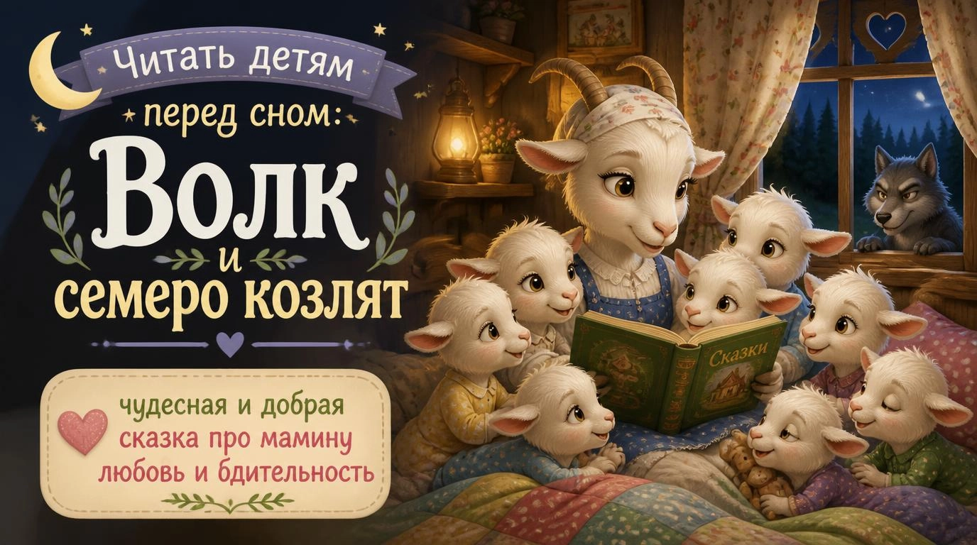 Читать детям перед сном: Волк и семеро козлят — чудесная и добрая сказка про мамину любовь