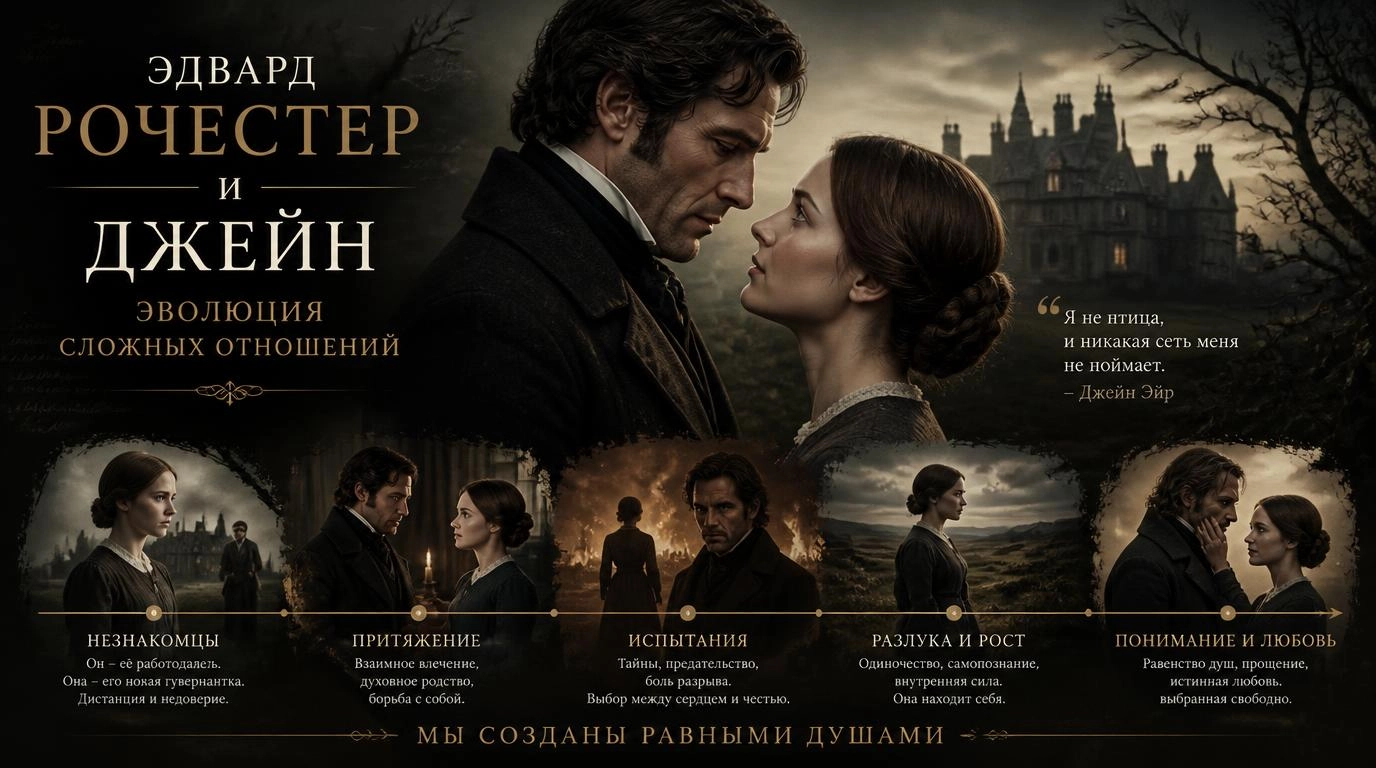 Эдвард Рочестер и Джейн: эволюция сложных отношений