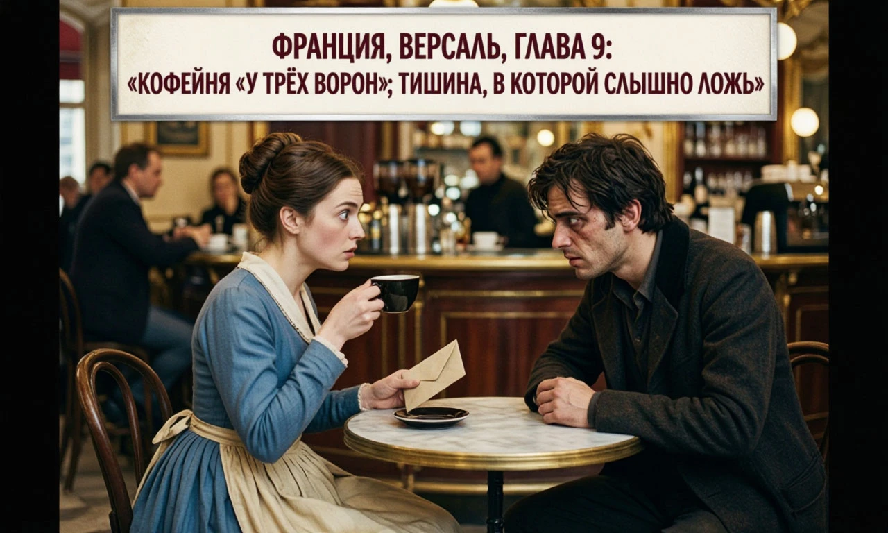 Франция, Версаль. Глава 9: «Кофейня „У трёх ворон“: тишина, в которой слышно ложь»
