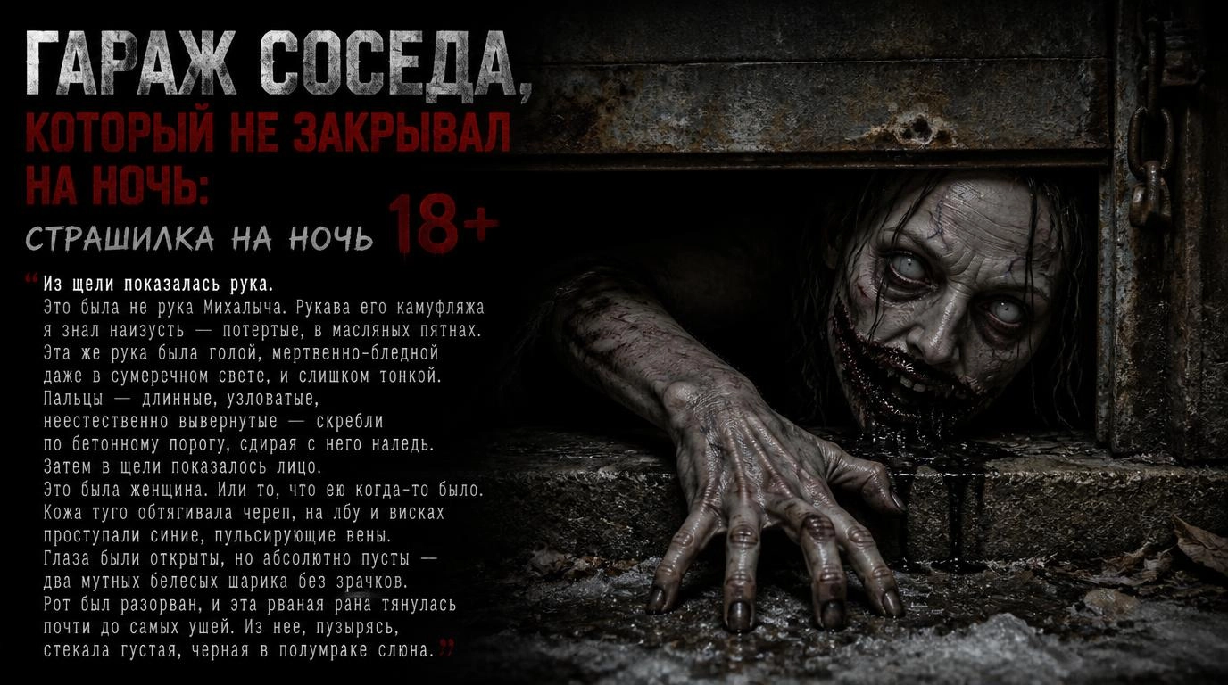 Гараж соседа, который не закрывал на ночь: страшилка на ночь 18+