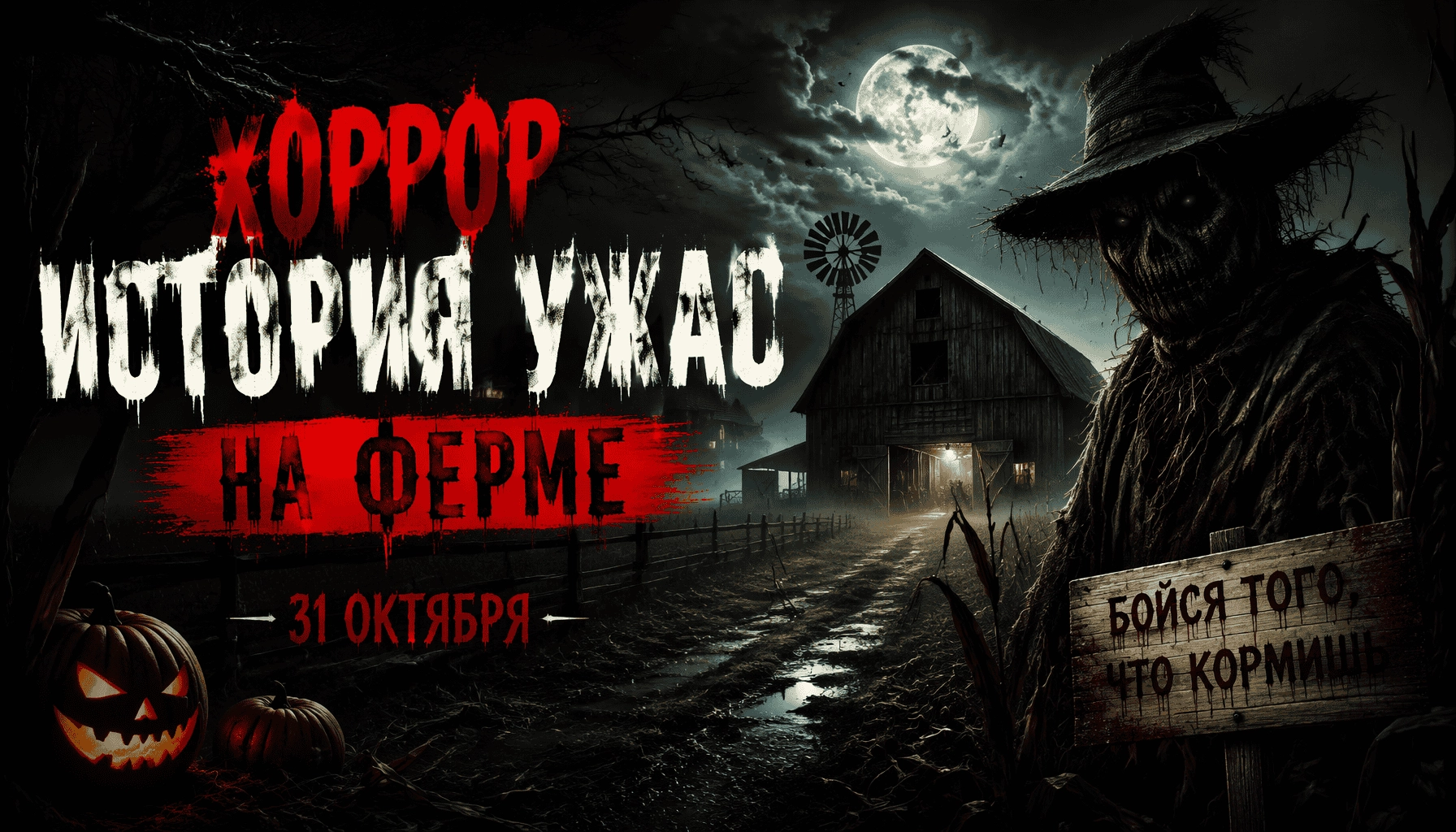 Хоррор история: ужас на ферме 31 октября