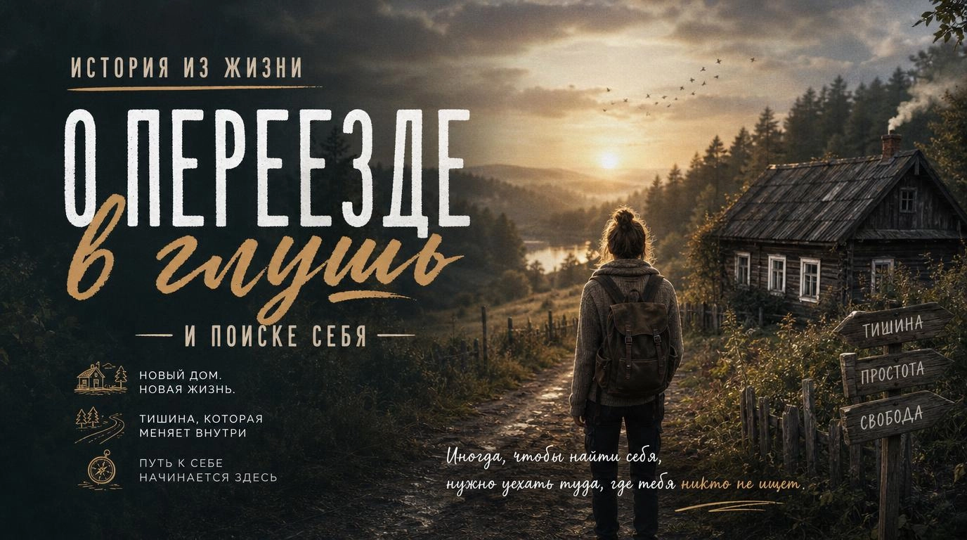 История из жизни о переезде в глушь и поиске себя