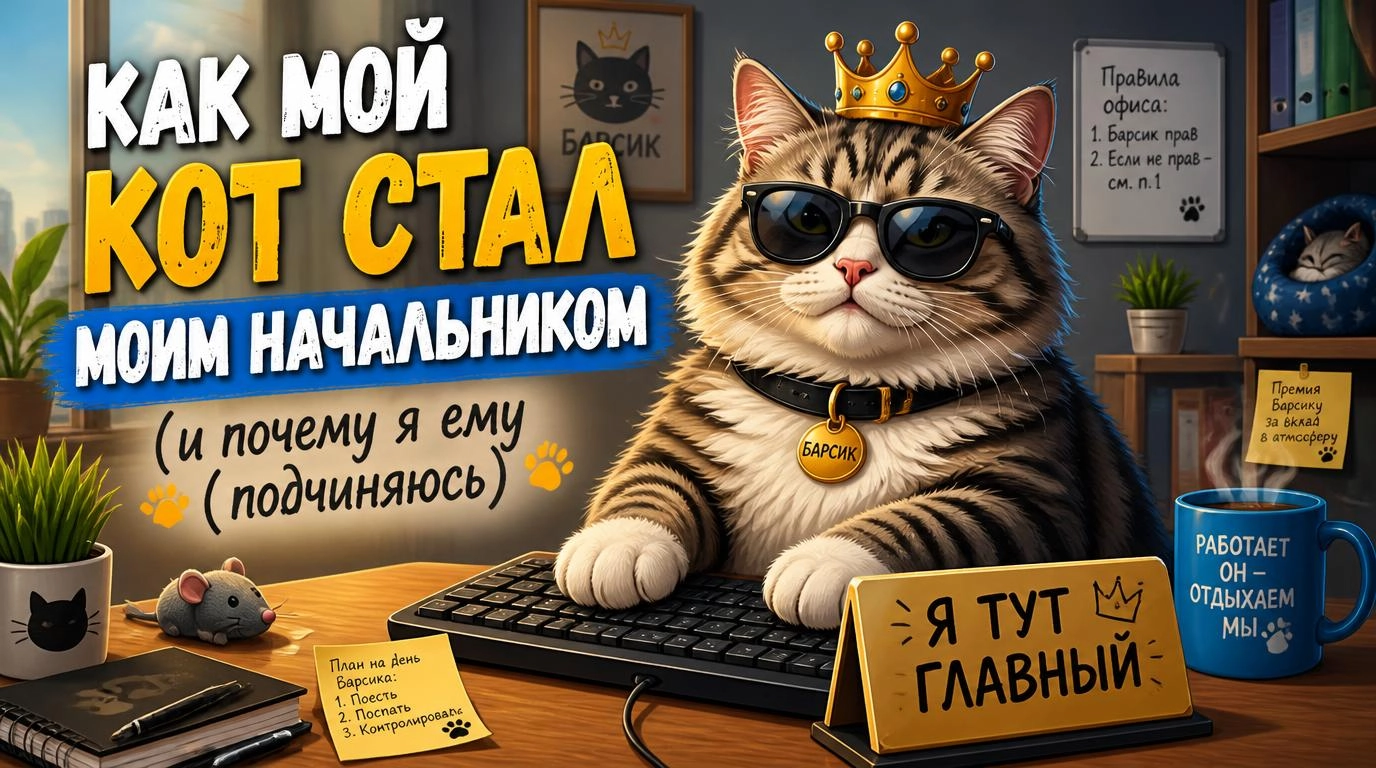 Как мой кот стал моим начальником (и почему я ему подчиняюсь)