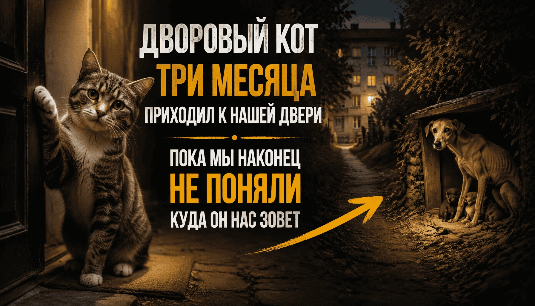 Кот три месяца приходил к нашей двери, пока мы наконец не поняли, куда он нас зовет