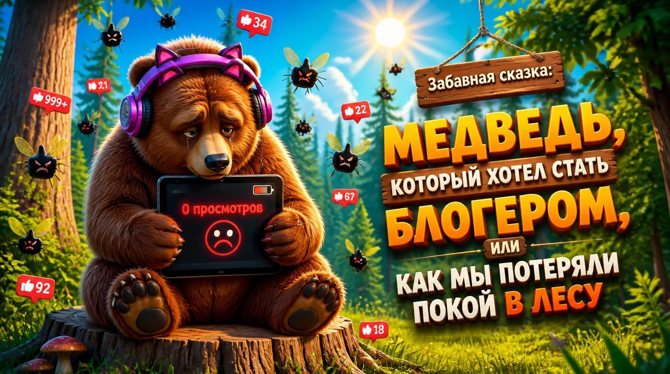 Медведь, который хотел стать блогером, или Как мы потеряли покой в лесу. Забавная сказка