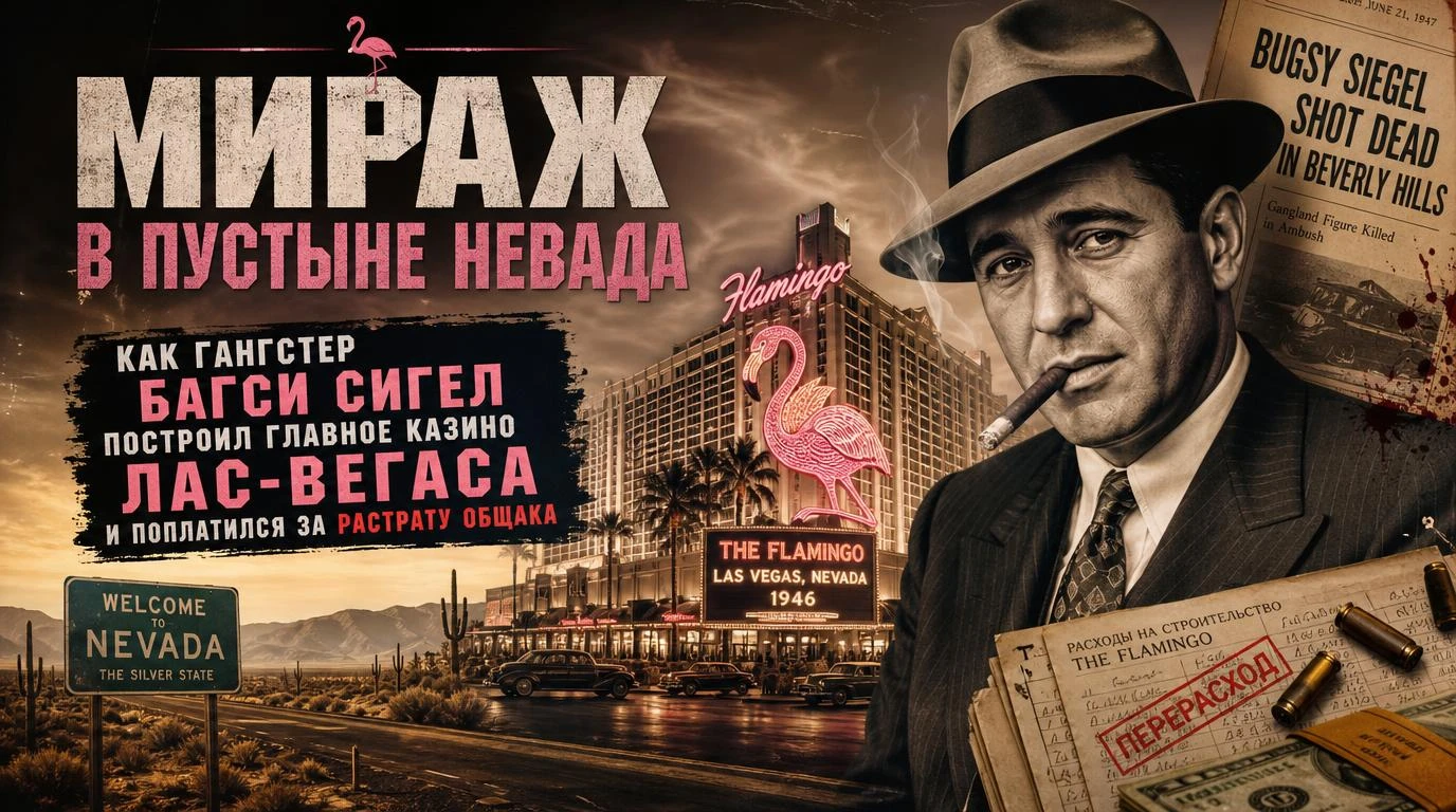 Мираж в пустыне Невада: как гангстер Багси Сигел построил главное казино Лас-Вегаса