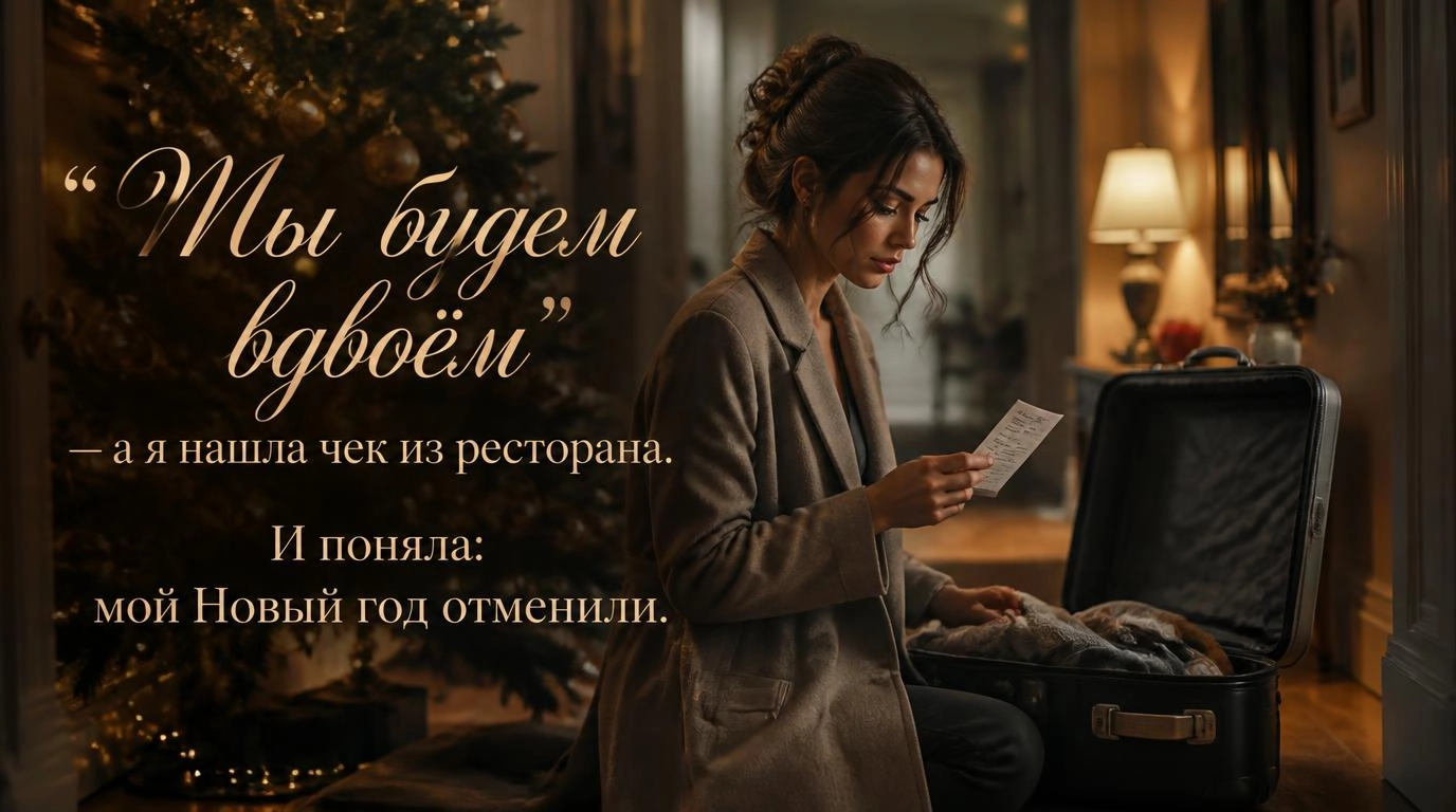 Мы будем вдвоём — а я нашла чек из ресторана. И поняла: мой Новый год отменили