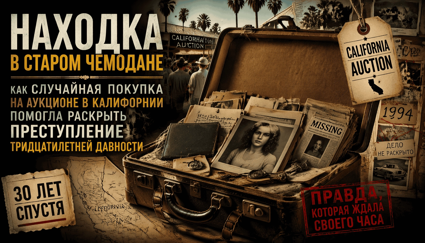 Находка в чемодане: Случайная покупка в Калифорнии помогла раскрыть преступление