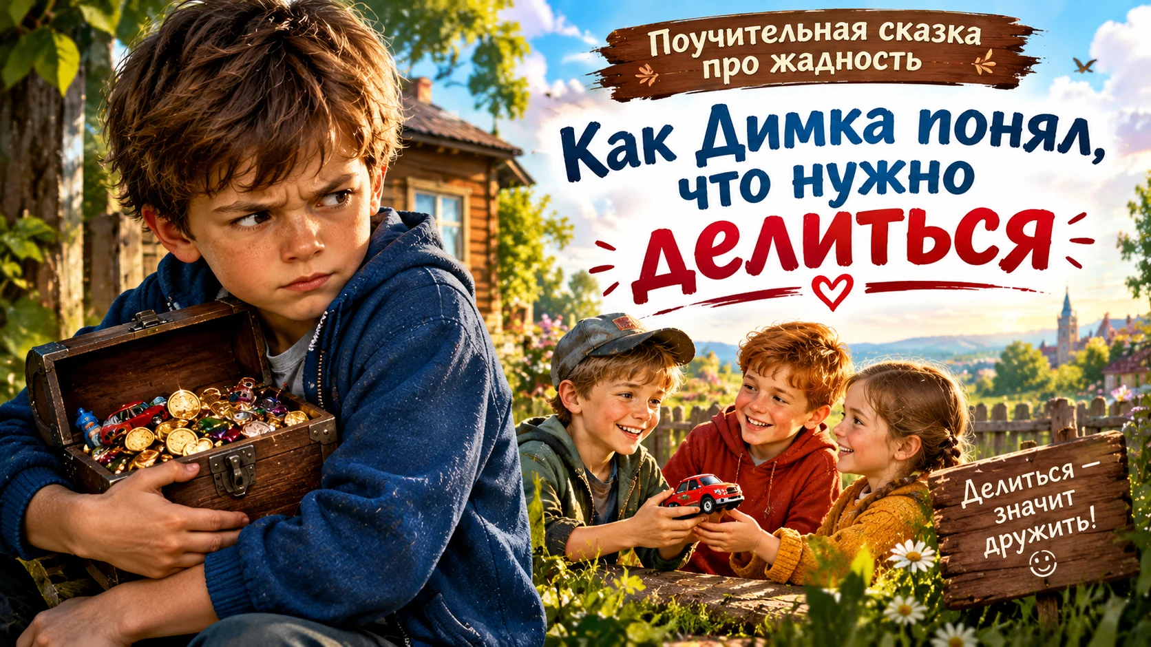 Поучительная сказка про жадность: как Димка понял, что нужно делиться