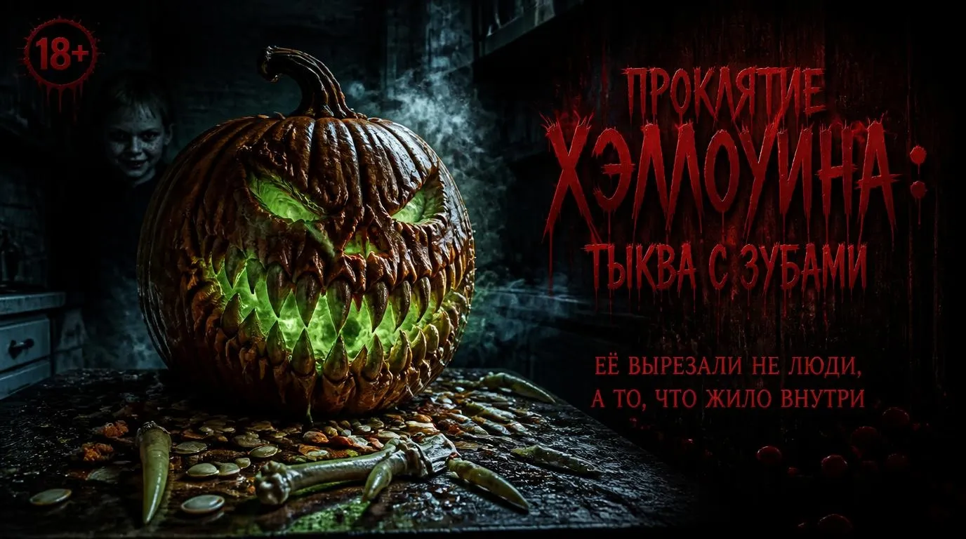 Проклятие Хэллоуина: тыква с зубами