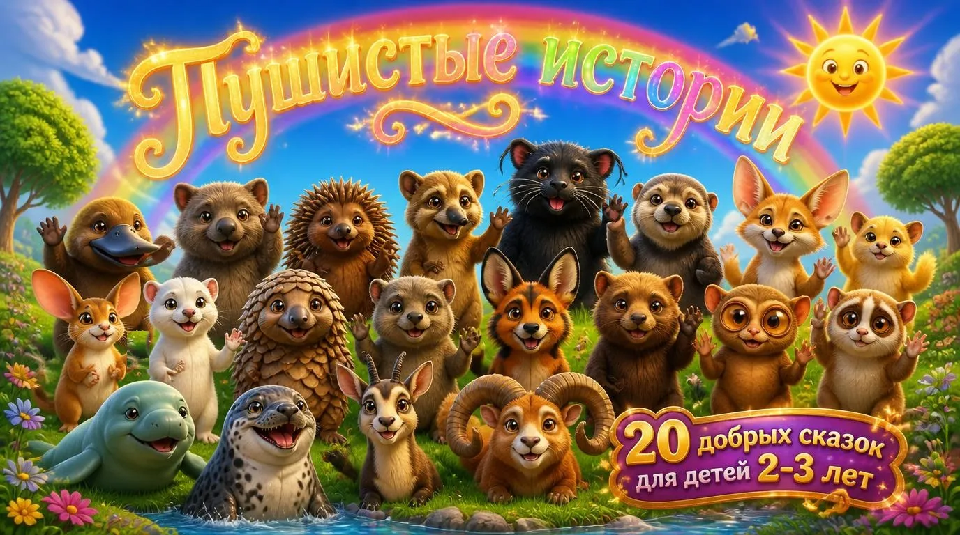 Пушистые истории: 20 добрых сказок для детей 2-3 лет