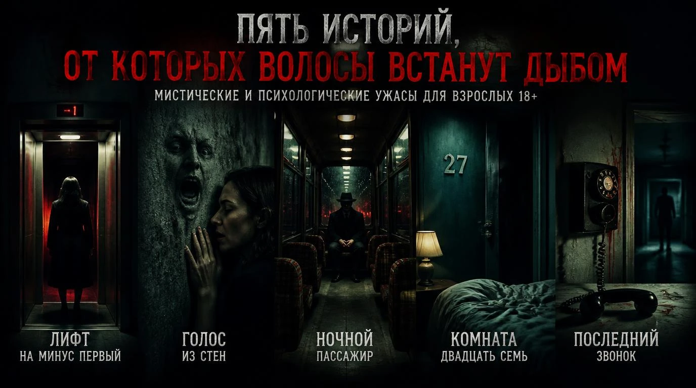 Пять историй, от которых волосы встанут дыбом. Ужасы для взрослых 18+