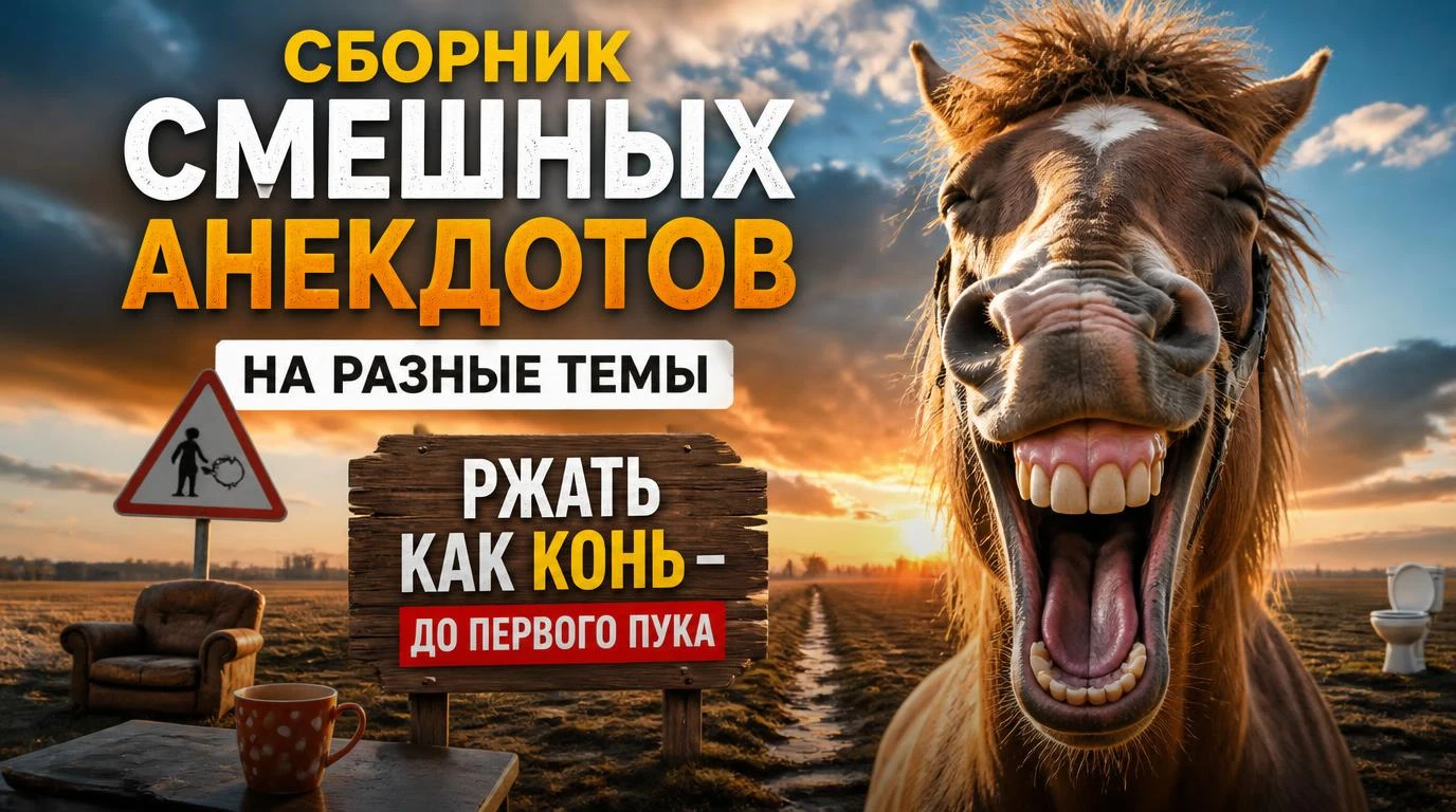 Сборник смешных анекдотов на разные темы. Ржать как конь — до первого пука