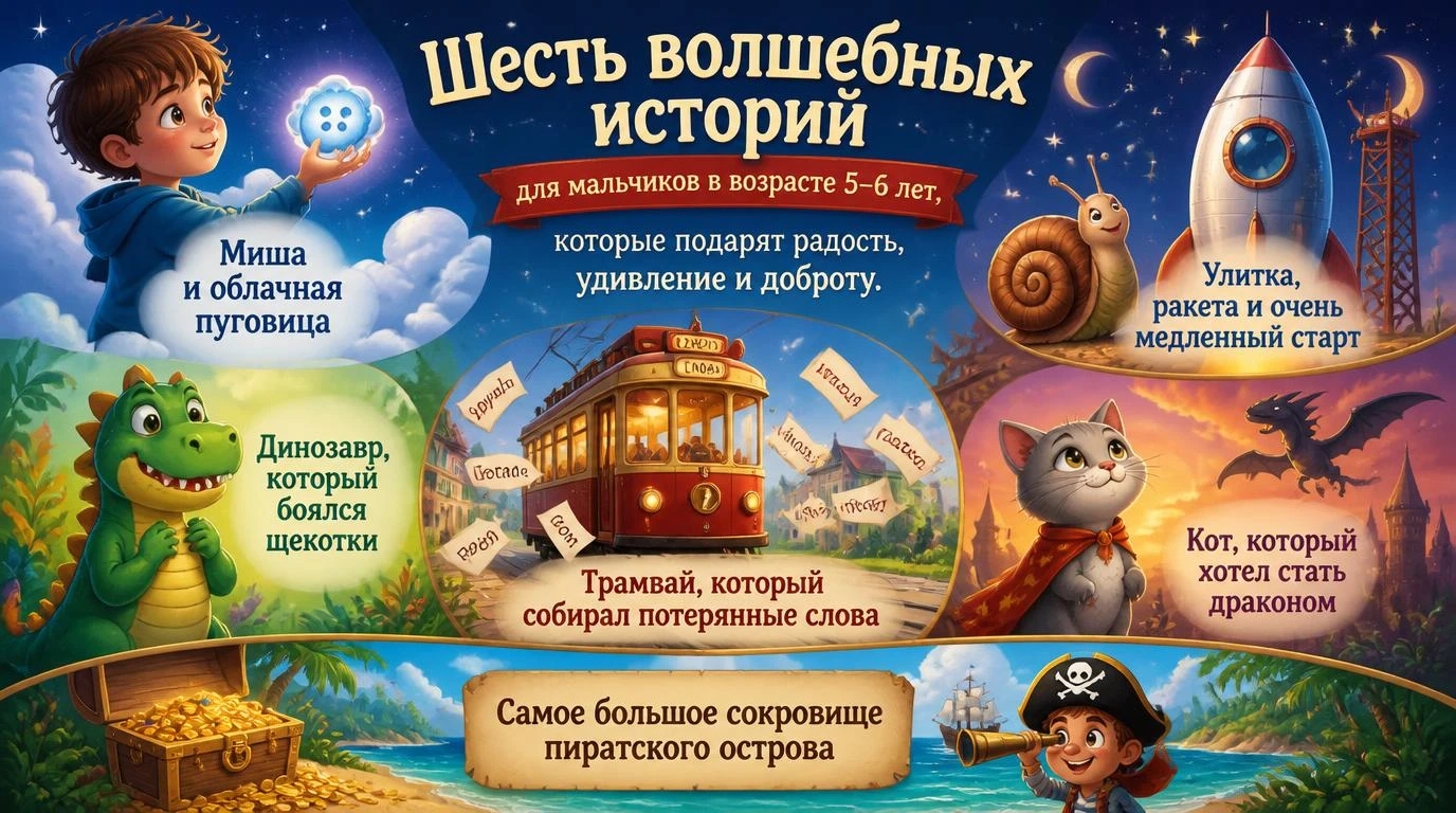 Шесть волшебных историй для мальчиков в возрасте 5–6 лет, которые подарят радость