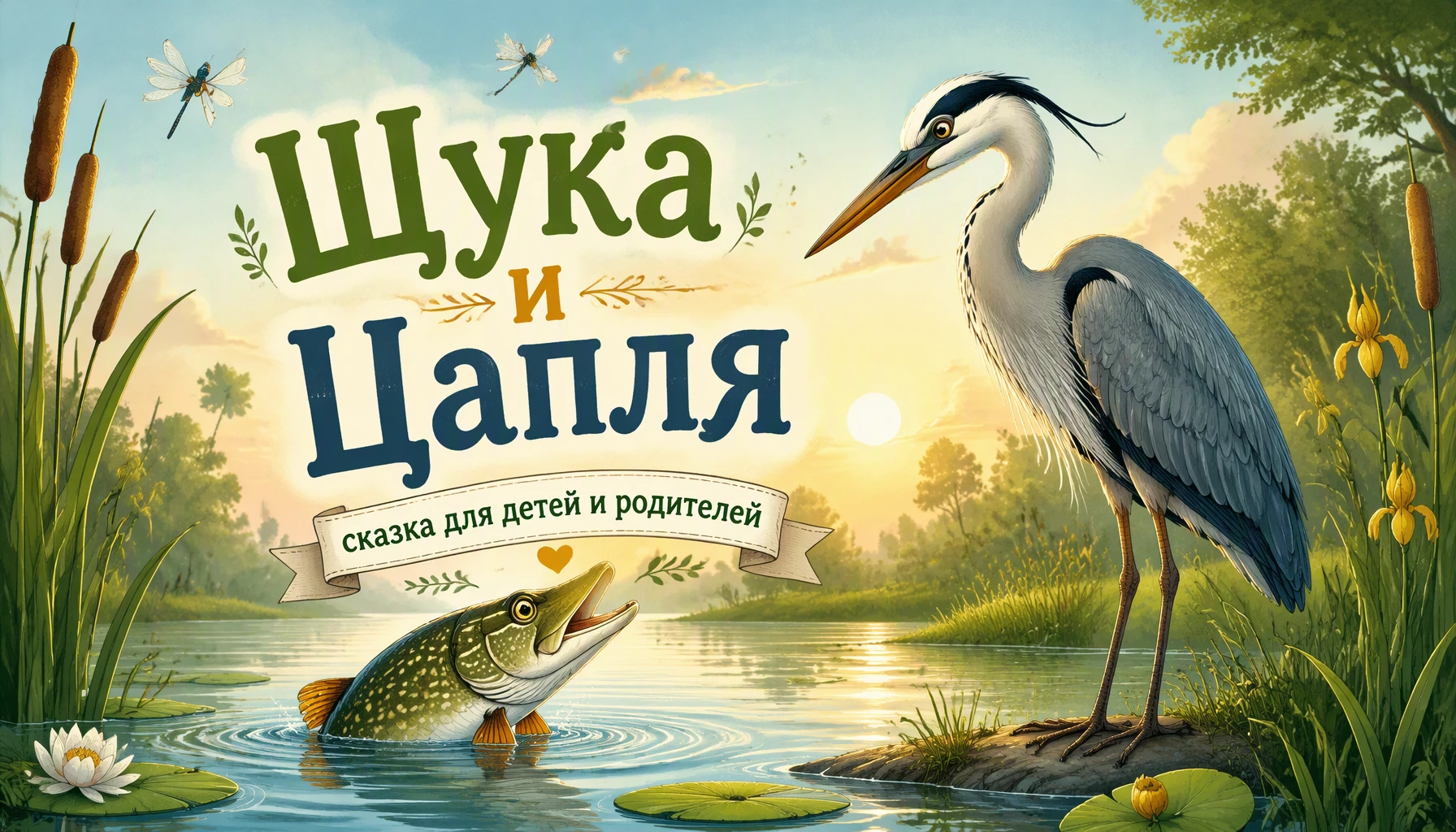 Щука и Цапля - сказка для детей и родителей