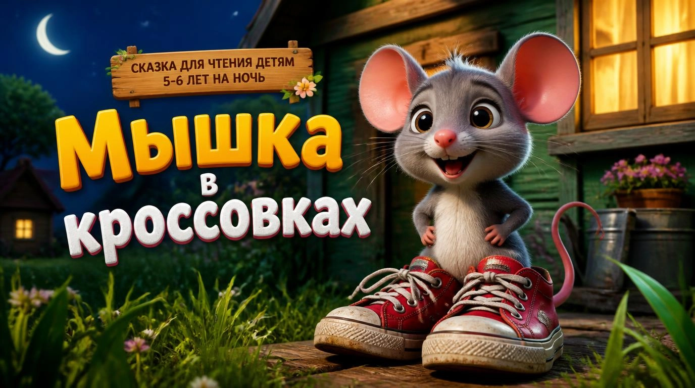 Сказка для чтения детям 5-6 лет на ночь: Мышка в кроссовках
