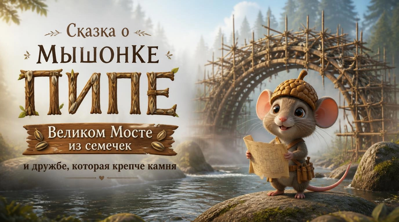 Сказка о мышонке Пипе, Великом Мосте из семечек и дружбе, которая крепче камня