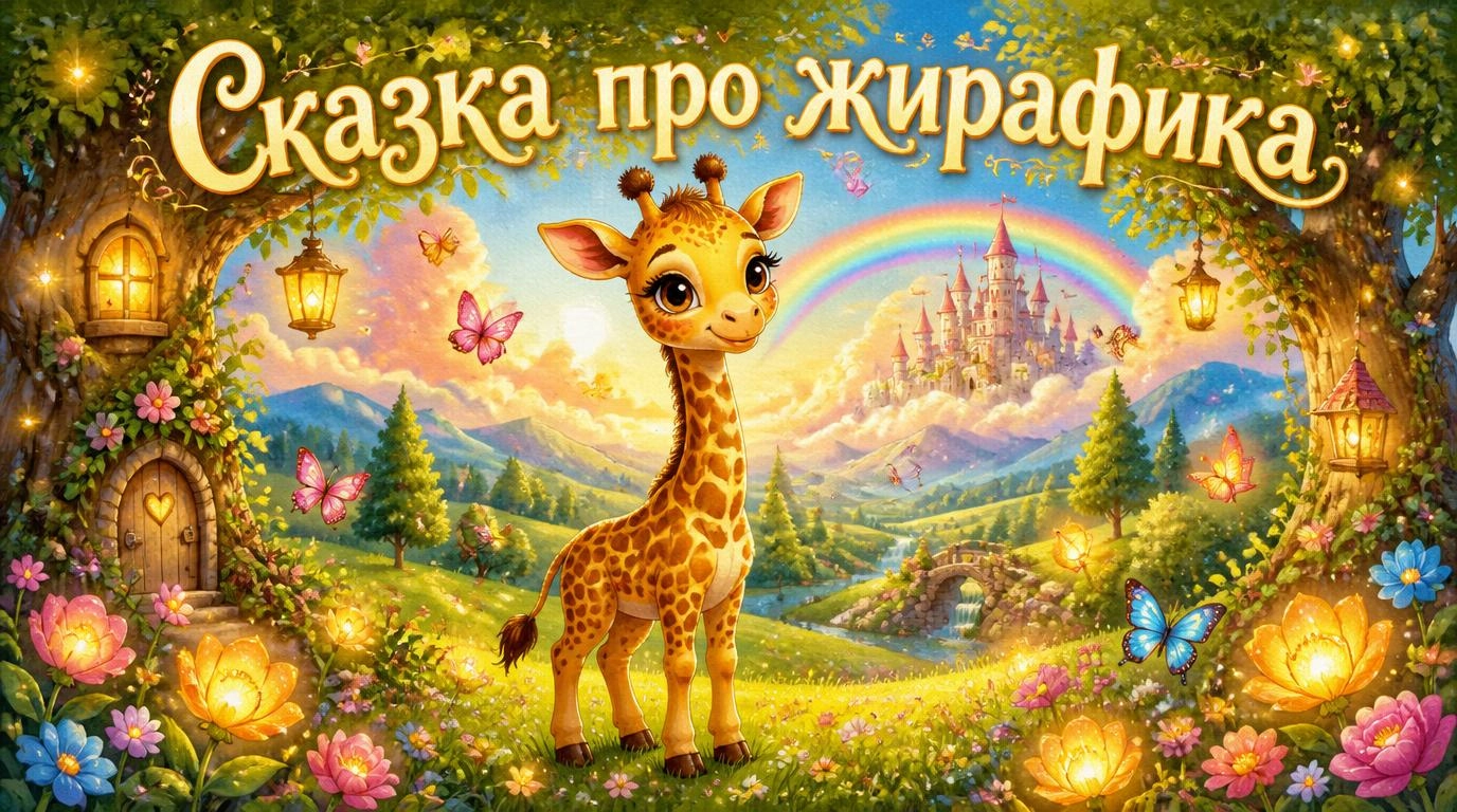 Сказка про жирафика, добрый рассказ для малышей