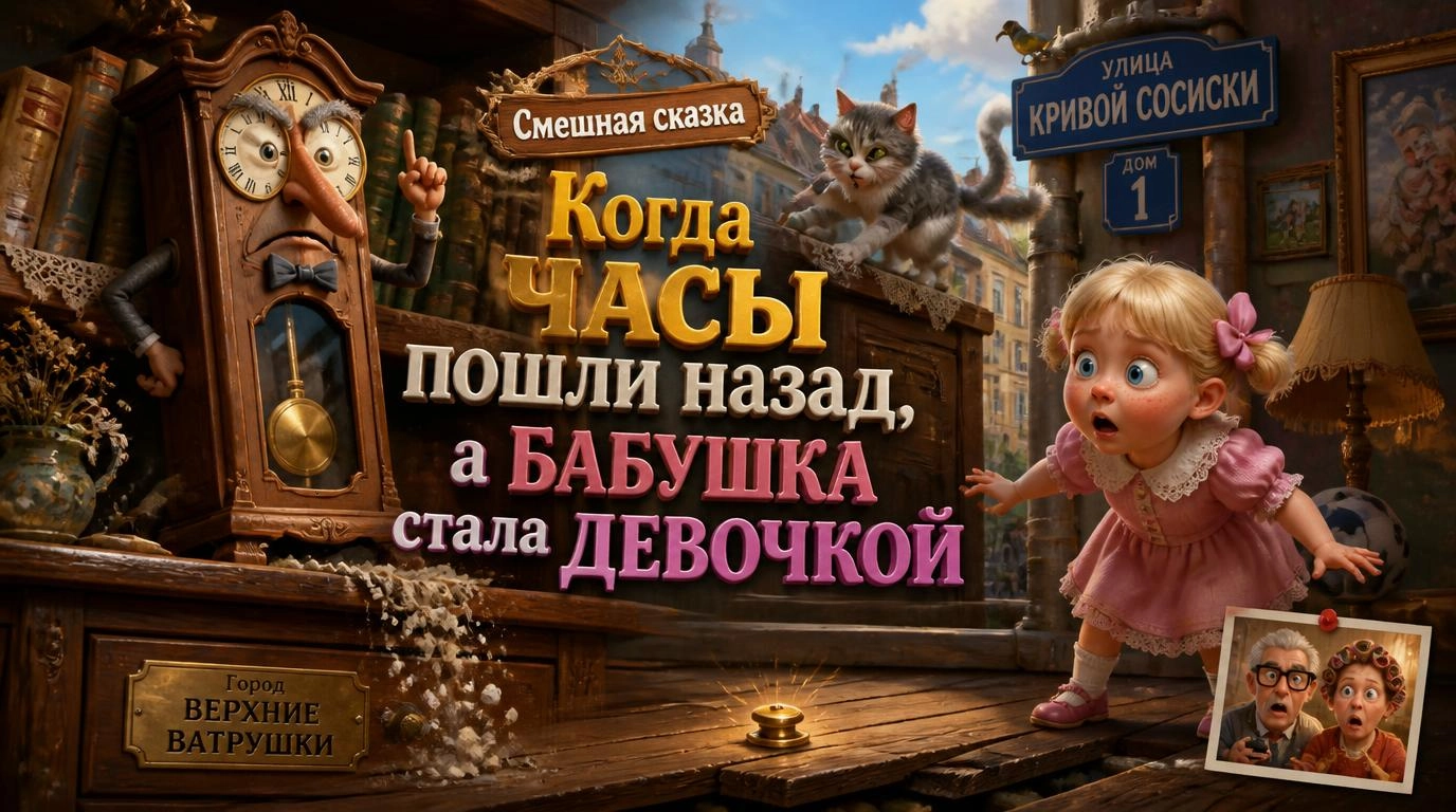 Смешная сказка: Когда часы пошли назад, а бабушка стала девочкой