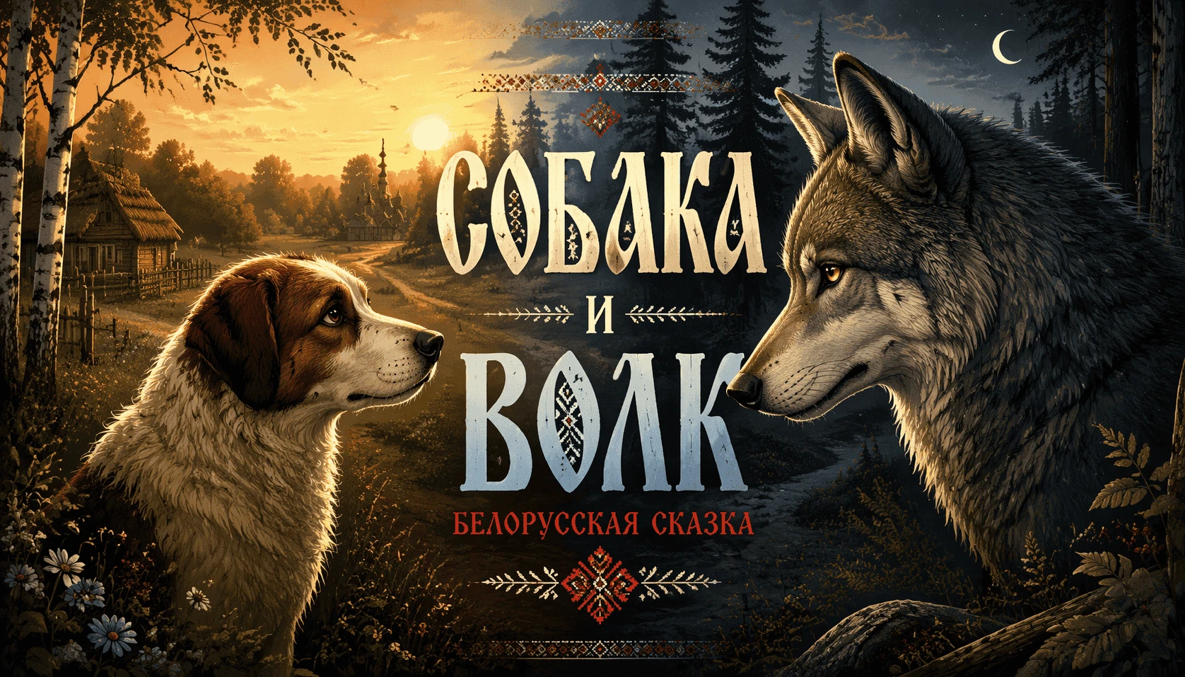 Собака и волк: Белорусская сказка